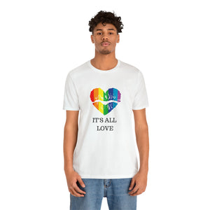 Radiant Embrace: LGBTQIA+ Pride T-Shirt  It's All Love