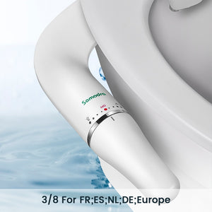 SAMODRA Toilet Bidet Ultra-Slim Bidet Toilet Seat Attachment With Brass Inlet Adjustable Water Pressure Bathroom Hygienic Shower