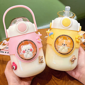 Kids Water Bottles With Straw For Girls Cute Children's 820ml Large Capacity Kawaii Cartoon Student School Travel Sale Wholesale