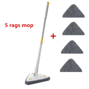 NEW Extended Triangle Mop 360 Twist Squeeze Wringing XType Window Glass Toilet Bathrrom Floor Household Cleaning Ceiling Dusting