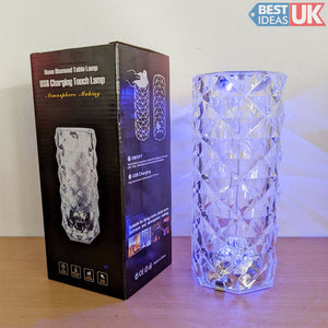 RoseDiamond: 16-Colour, Touch activated, Rechargeable, 3D Mood Lamp