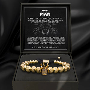 "To My Man - Straighten Your Crown" Bracelet Gift Set