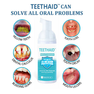 Teethaid™ Mouthwash, Calculus Removal, Teeth Whitening, Healing Mouth Ulcers, Eliminating Bad Breath, Preventing and Healing Caries, Tooth Regeneration