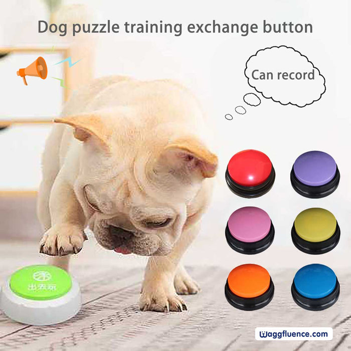Waggfluence Recordable Talking Easy Carry Voice Recording Sound Button Pet Training