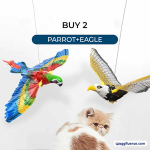 Waggfluence Bird Simulation Interactive Hanging Parrot/Eagle Flying Toy for Cats (HOT PRODUCT | LOW STOCK)