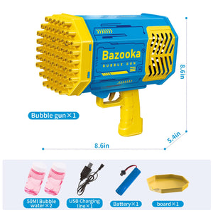 Rainbow colors 69 Hole Bazooka Bubble Gun Toy