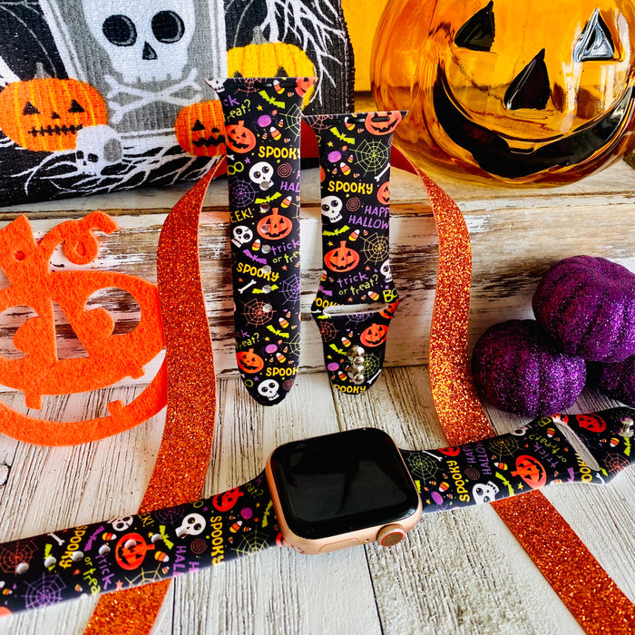 Spooky Print Silicone Band For Apple Watch