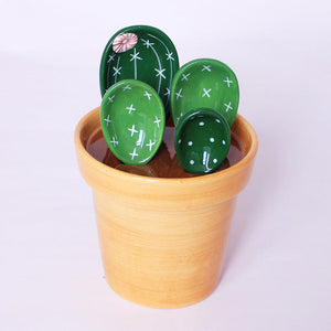 Mytrendsters desert Cactus Ceramic Measuring Spoon Set