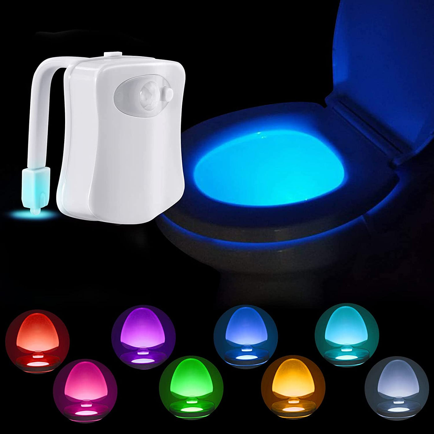 2PCS Toilet Night Light Smart PIR Motion Sensor Waterproof Toilet Seat LED  Washroom Night Lamp Toilet Bowl Lighting WC Bathroom