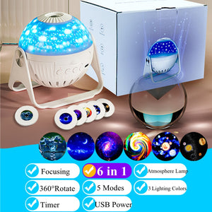 LED Galaxy Projector 7 in 1 Planetarium Projector Night Light Star Projector Lamp for Kids Baby Room Decor Ceiling Nightlights